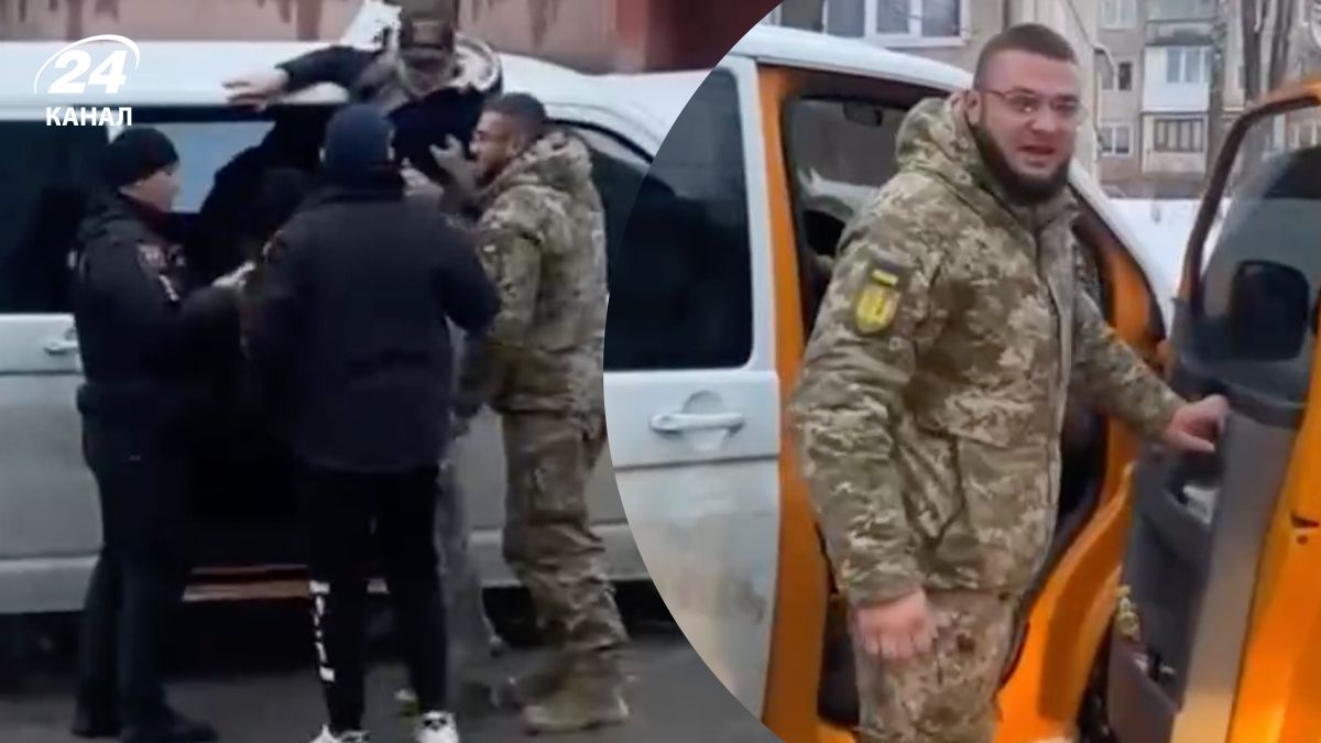 В Тернополе военнослужащий ТЦК избивал гражданского и плевался к нему