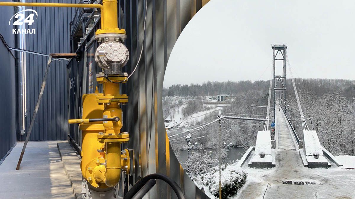 Газопоршневая электростанция в Житомире, заснеженный город Газопоршневая электростанция в Житомире, заснеженный город