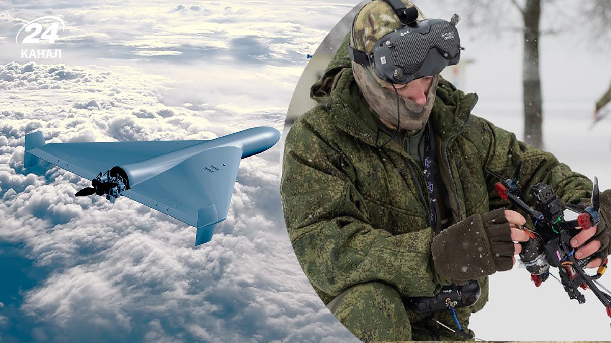 Дрон-камікадзе в небі, російський пілот БпЛА