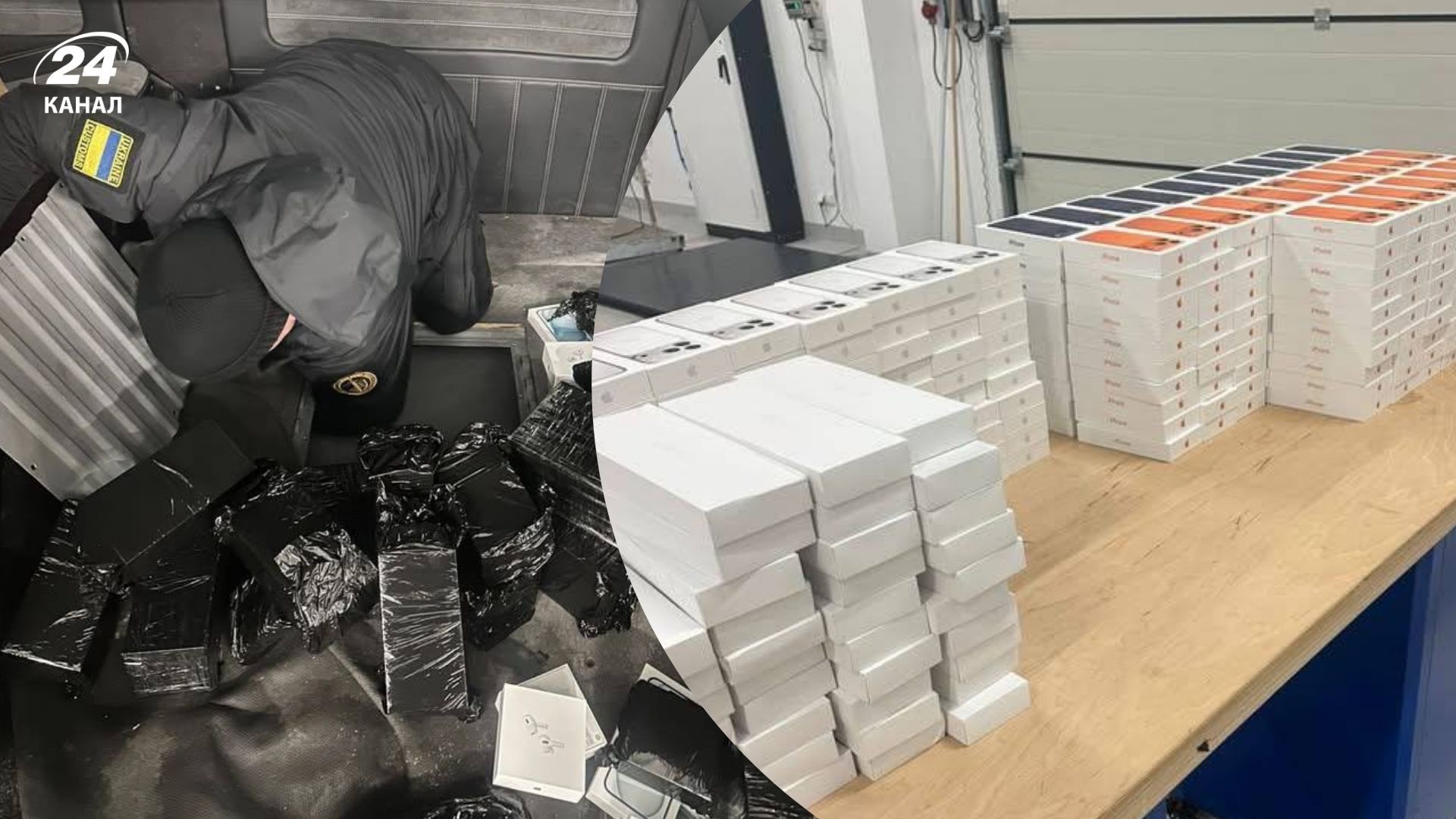 Митники виявили техніку Apple, заховану у мікроавтобусі