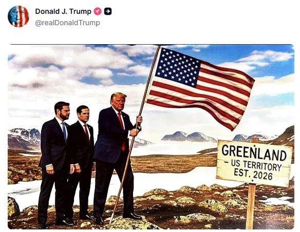 Трамп в очередной раз напомнил о Гренландии / Скриншот Трамп в очередной раз напомнил о Гренландии / Скриншот