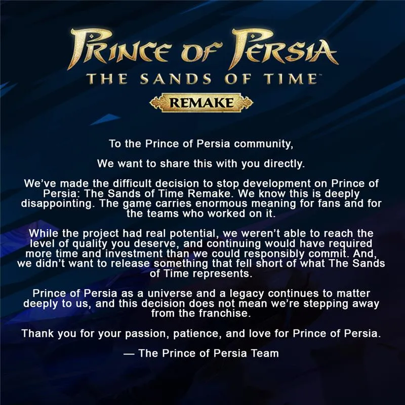 Prince of Persia The Sands of Time отменили Prince of Persia The Sands of Time отменили