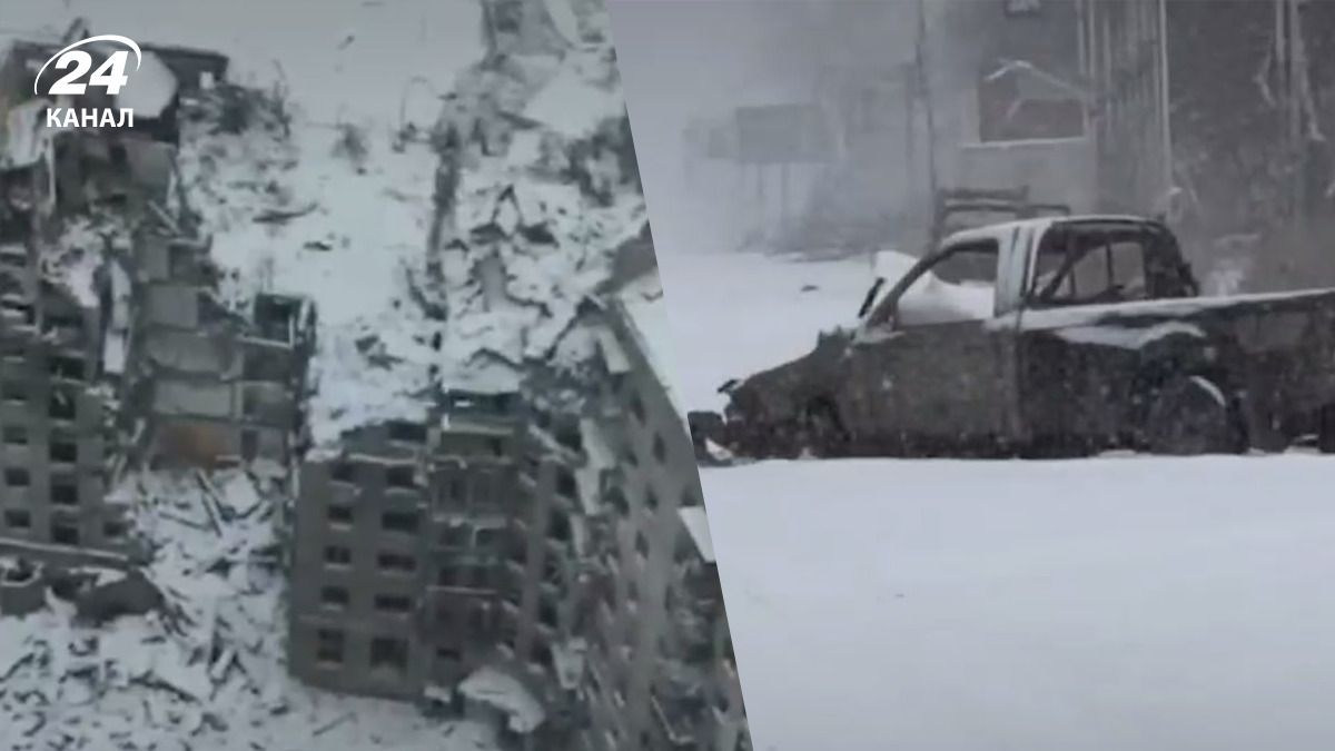 Зруйновані будівлі та автомобілі у Костянтинівці Зруйновані будівлі та автомобілі у Костянтинівці