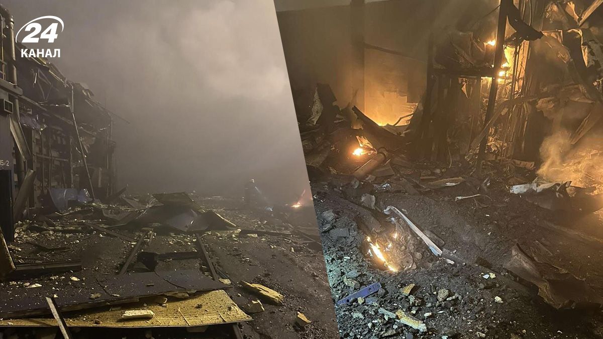 На місці ворожого удару виникла пожежа На місці ворожого удару виникла пожежа