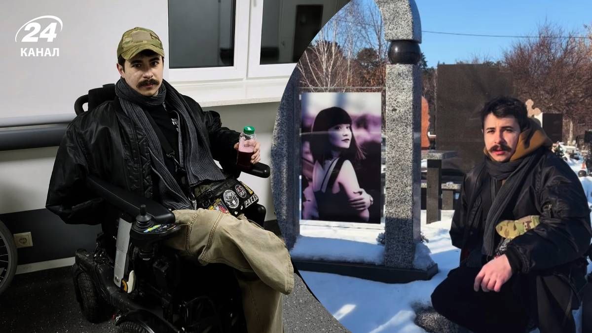 Ярослав Грубич на могилі сестри