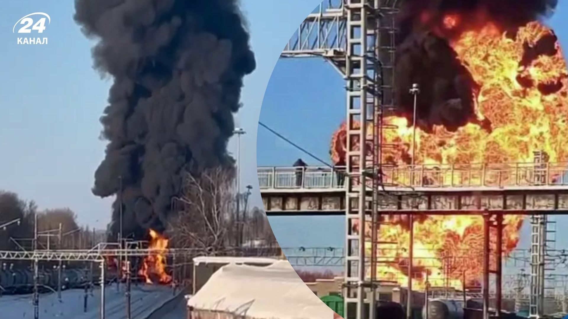 В Тамбовской области вспыхнуло две цистерны с бензином В Тамбовской области вспыхнуло две цистерны с бензином