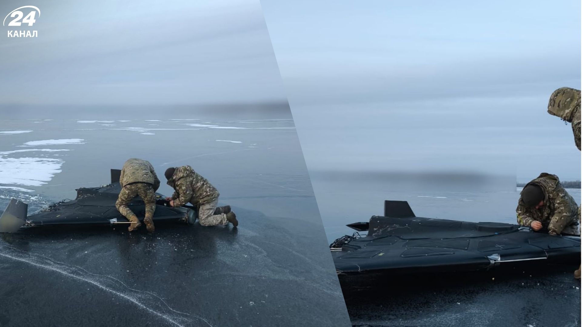 Упал на лед и не взорвался: на Днепропетровщине посреди реки нашли "Шахед" - Днепр