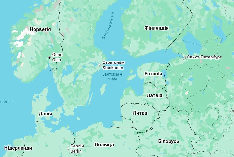 Балтійське море на карті світу - де знаходиться