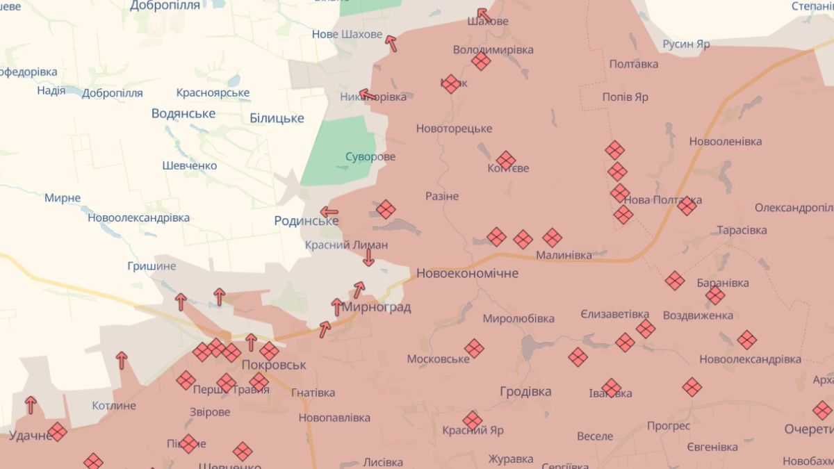 Враг усиливает давление на северную часть Мирнограда