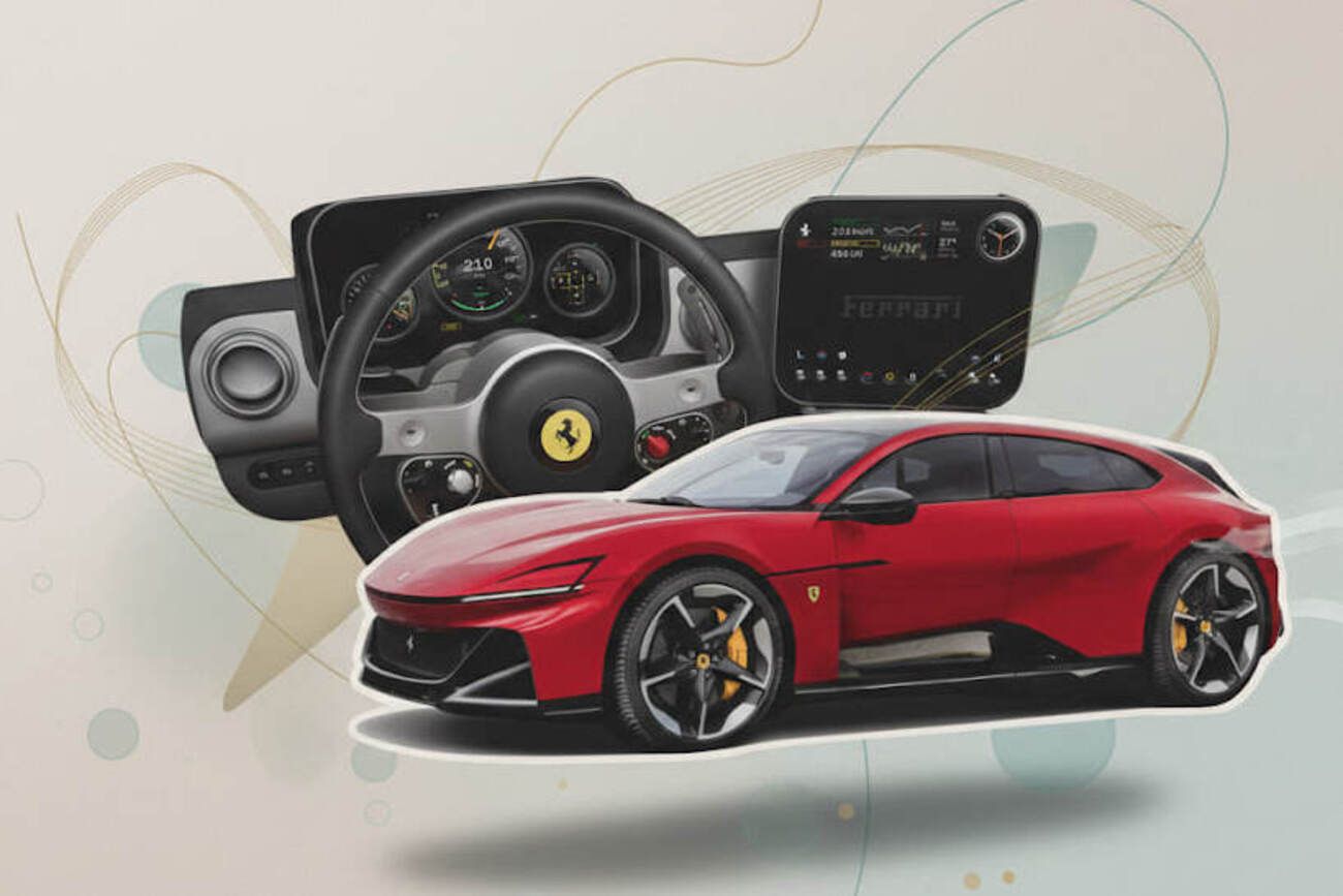 Ferrari показала салон свого першого електрокара Ferrari показала салон свого першого електрокара