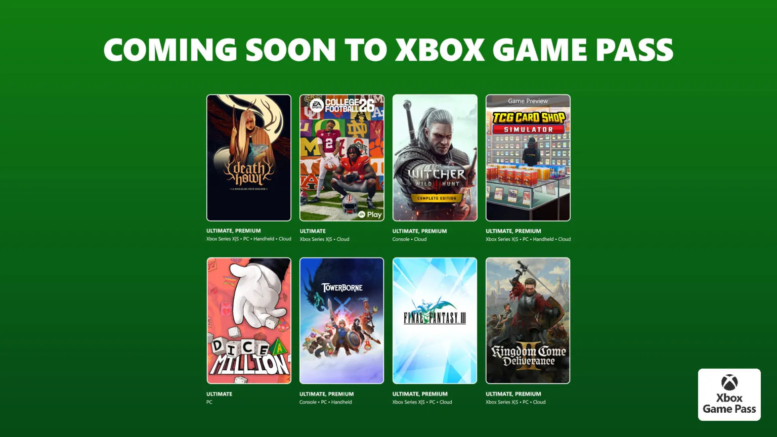 Xbox Game Pass февраль 2026 года