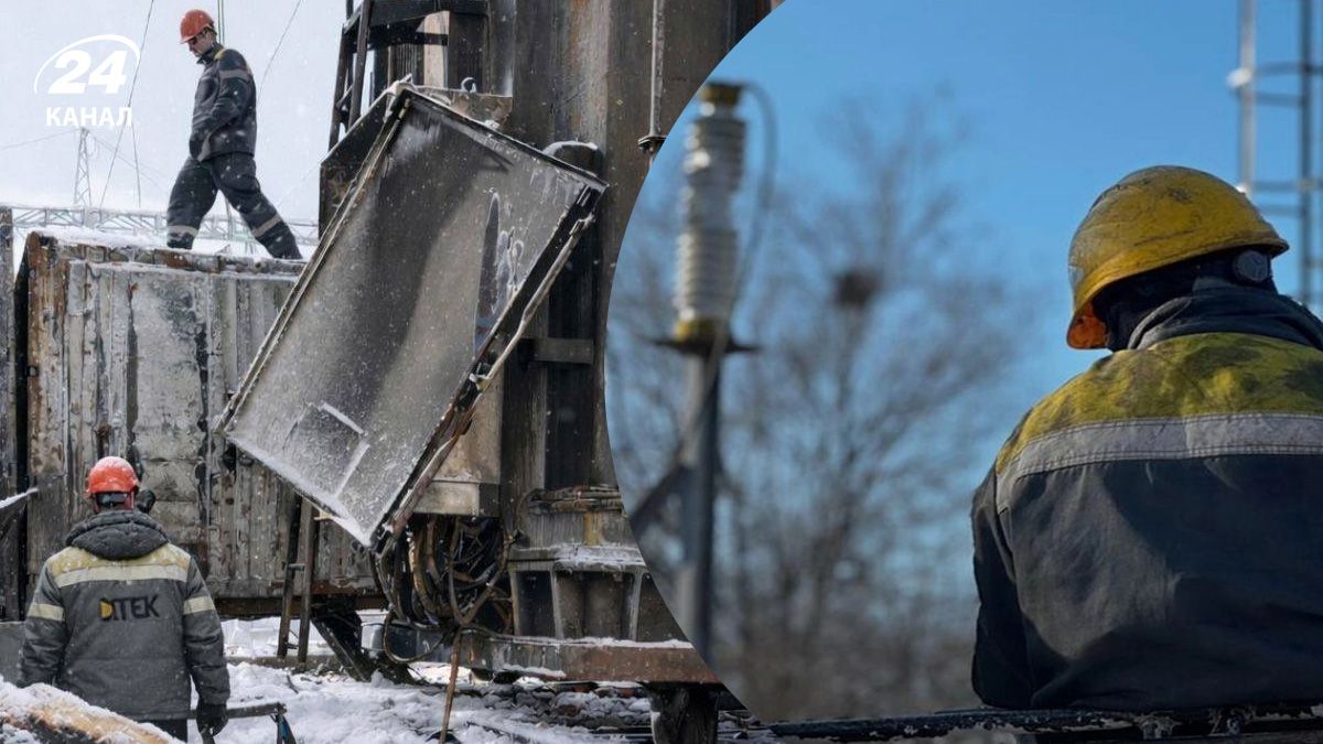 Украинские энергетики работают на месте обстрелянных энергообъектов