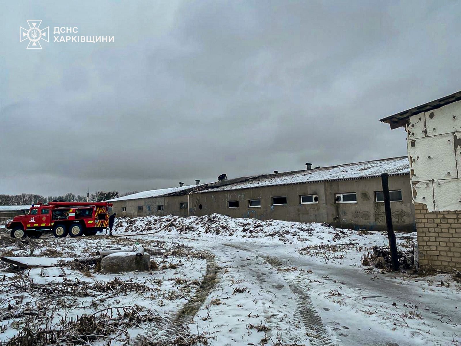 Російський удар по фермі на Харківщині Російський удар по фермі на Харківщині