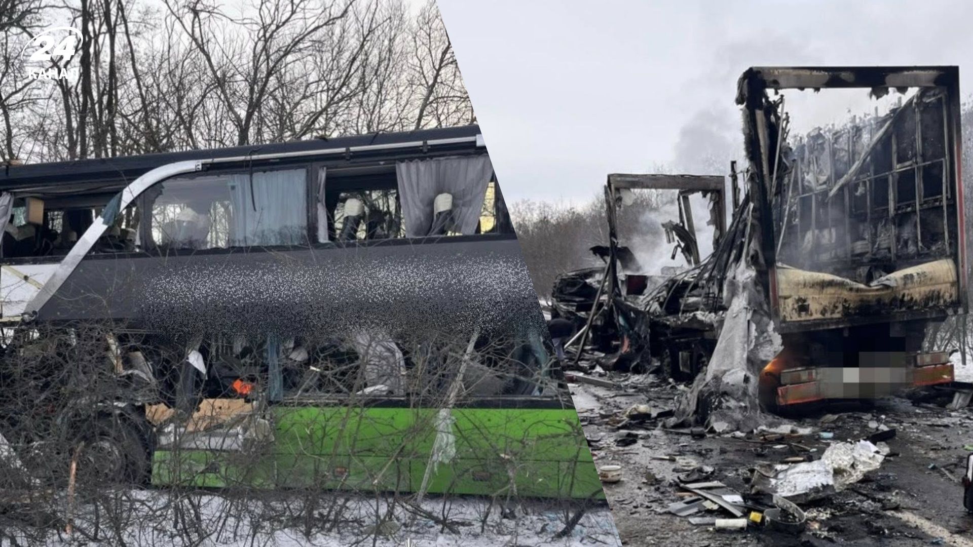 Смертельна ДТП під Кропивницьким: зіткнулися двоповерховий автобус та вантажівка - 24 Канал Смертельна ДТП під Кропивницьким: зіткнулися двоповерховий автобус та вантажівка - 24 Канал