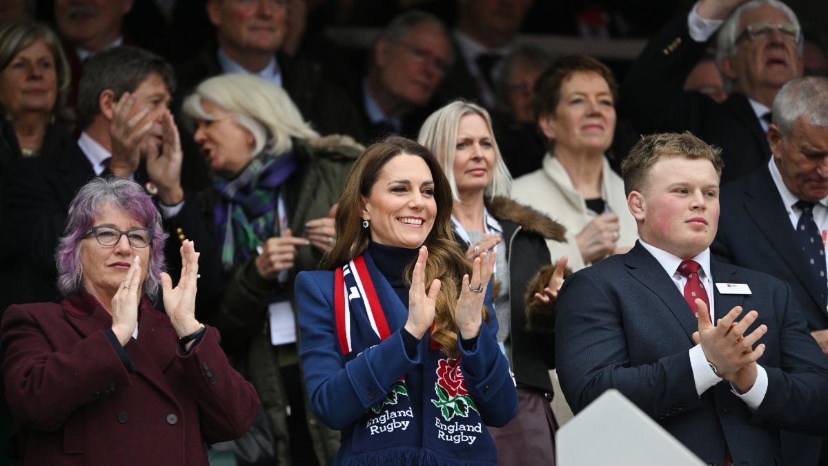 Кейт Міддлтон на матчі з регбі Кейт Міддлтон на матчі з регбі