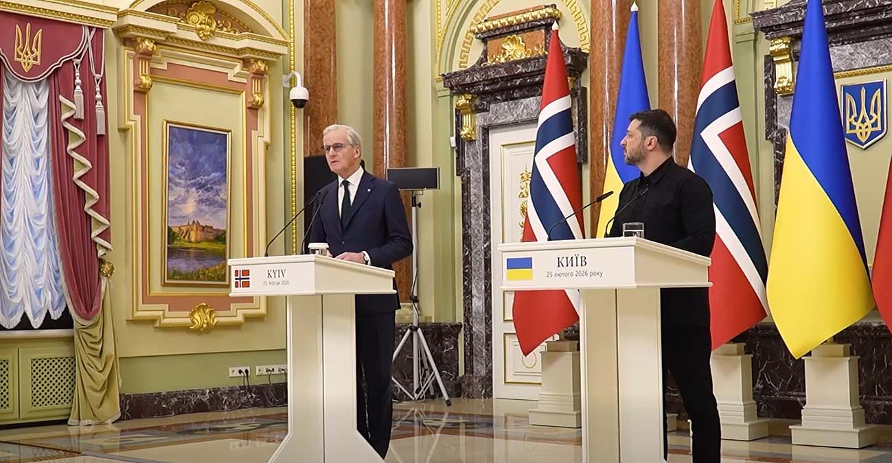 Президент Украины Владимир Зеленский, премьер-министр Норвегии Йонас Гар Стере