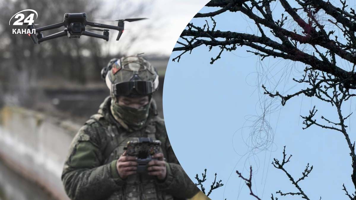 Російський солдат запускає FPV-дрон на оптоволокні, такий вперше долетів 25 лютого до Харкова