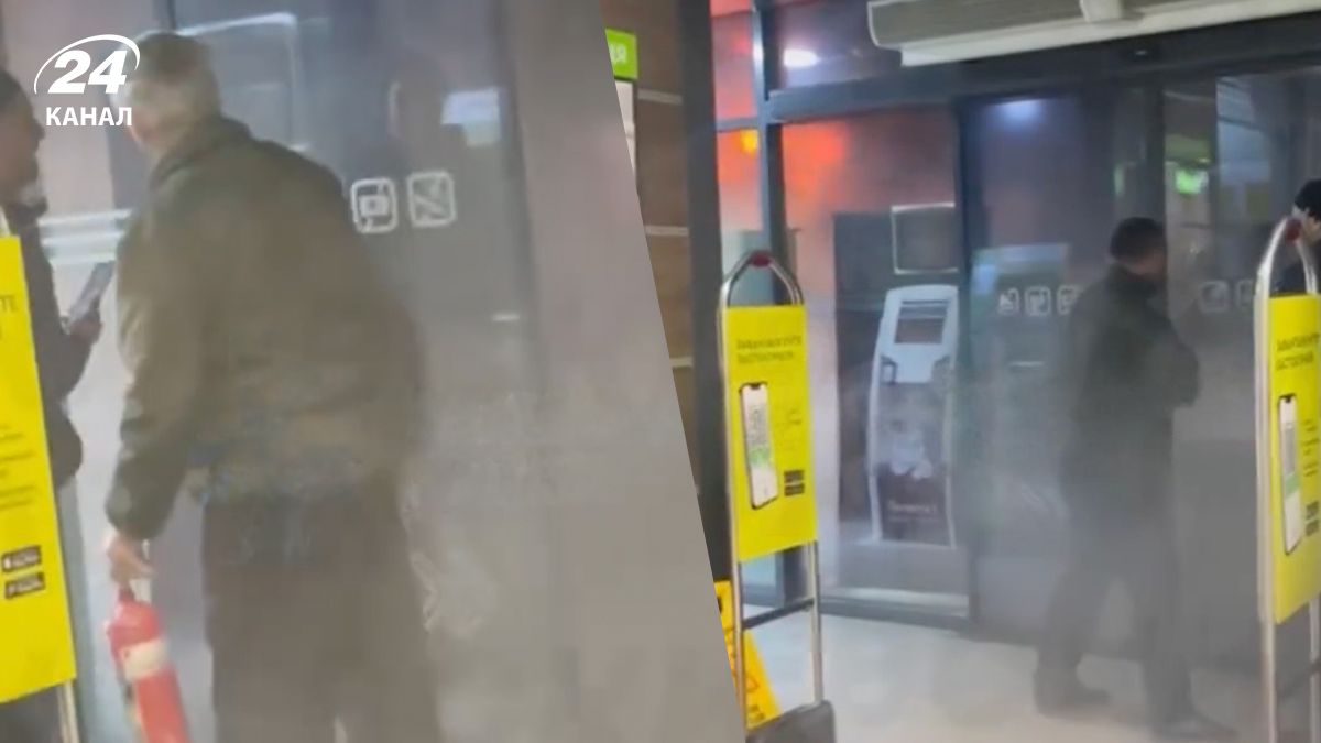 Пожар в Киеве в магазине NOVUS 26 февраля