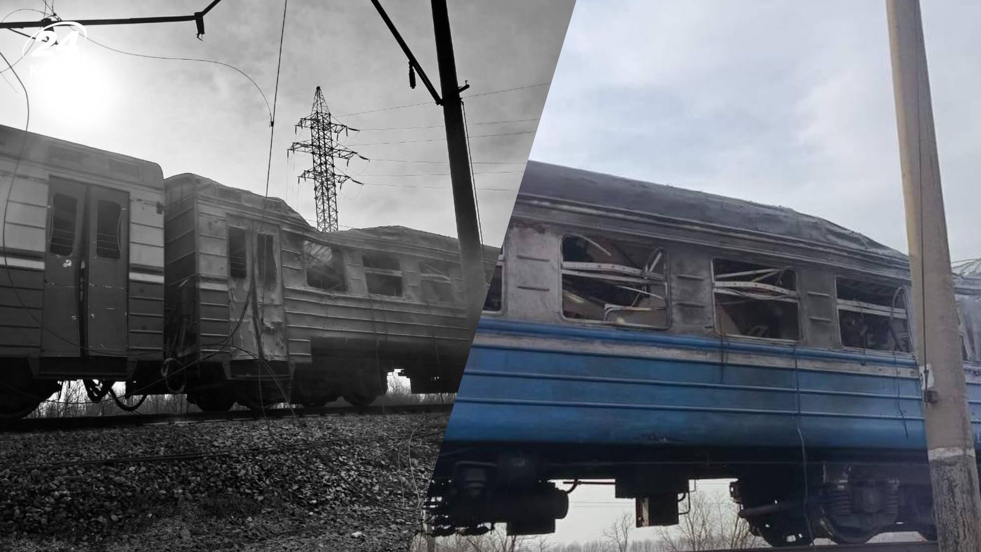 Под Кривым Рогом дрон попал в электричку прямо во время движения