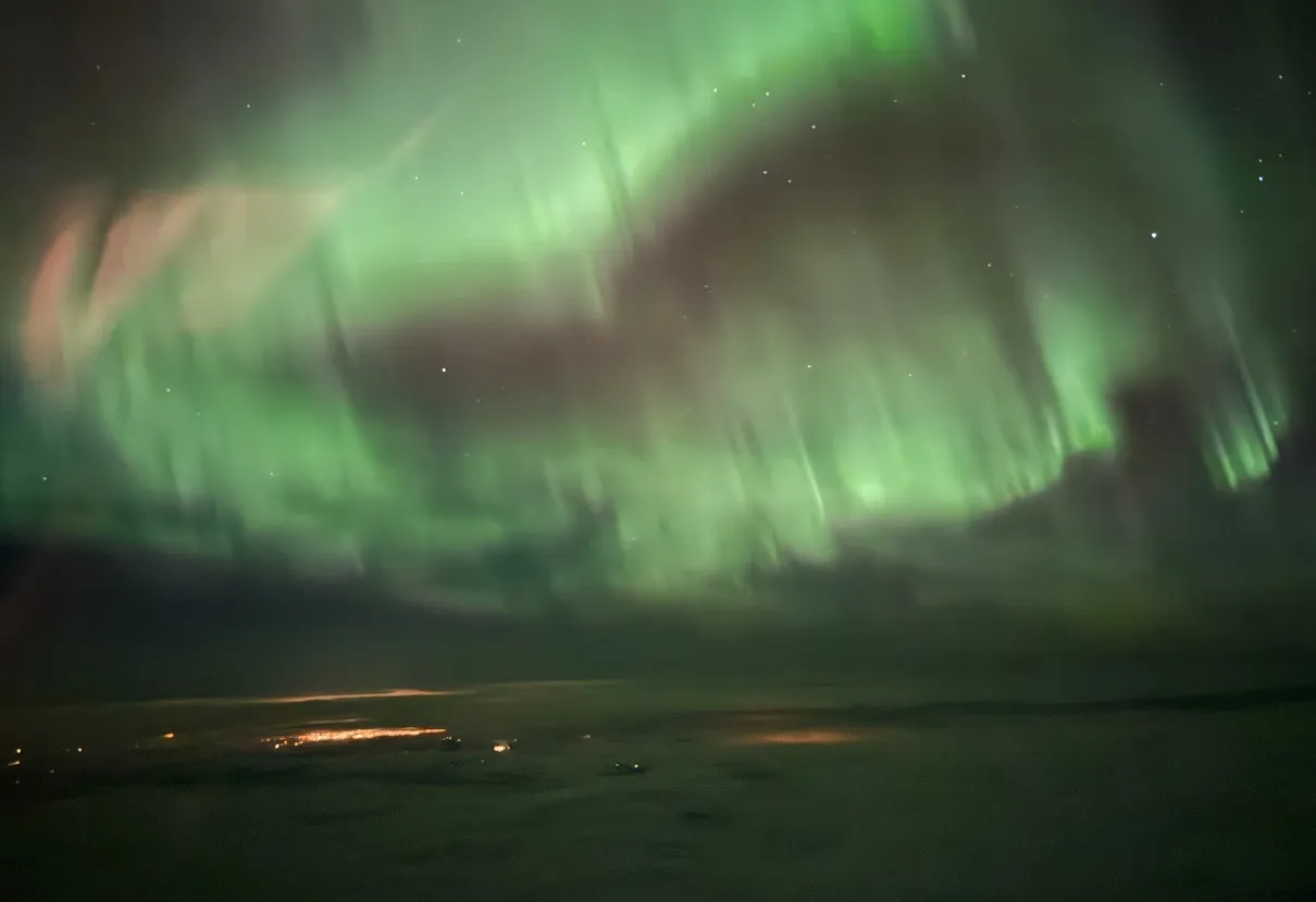 Полярное сияние над Исландией 