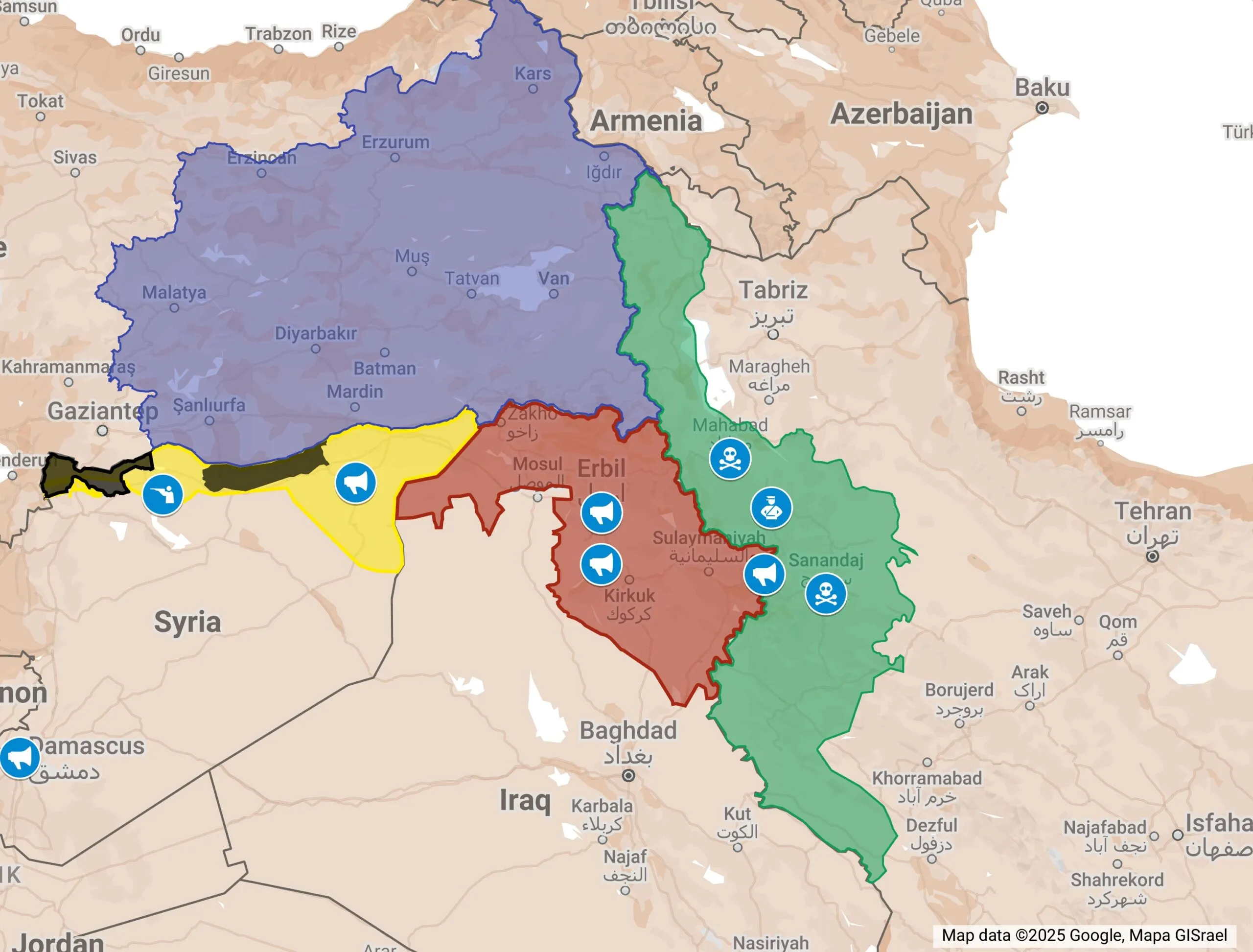 Курдистан на карті