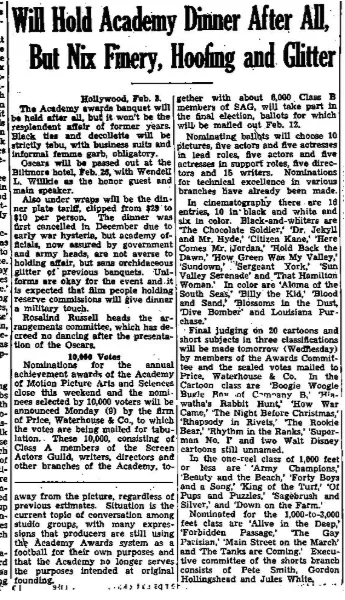 Оскар Variety Друга Світова війна кіно 1942 Оскар Variety Друга Світова війна кіно 1942