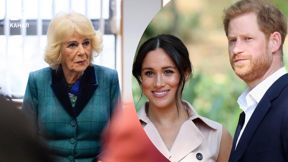 Королева Камилла и принц Гарри и Меган Маркл
