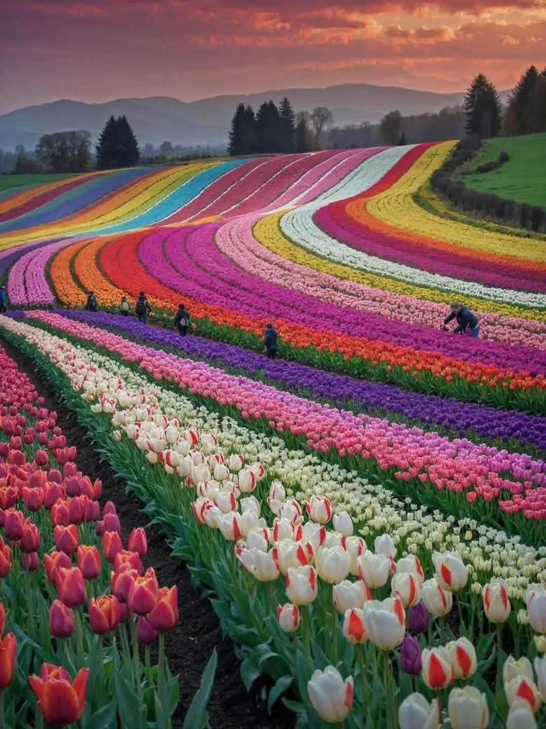 Тюльпанові поля виглядають бездоганно / Фото Pinterest