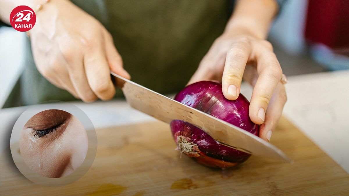 Чому очі сльозяться під час нарізання цибулі