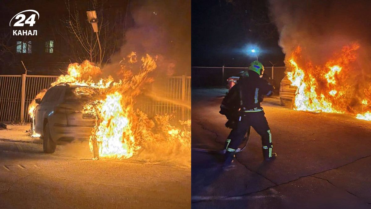 Взрывы в Киеве 4.04.2026 - на Борщаговке взорвался автомобиль, пожар перекинулся на машины - видео Взрывы в Киеве 4.04.2026 - на Борщаговке взорвался автомобиль, пожар перекинулся на машины - видео