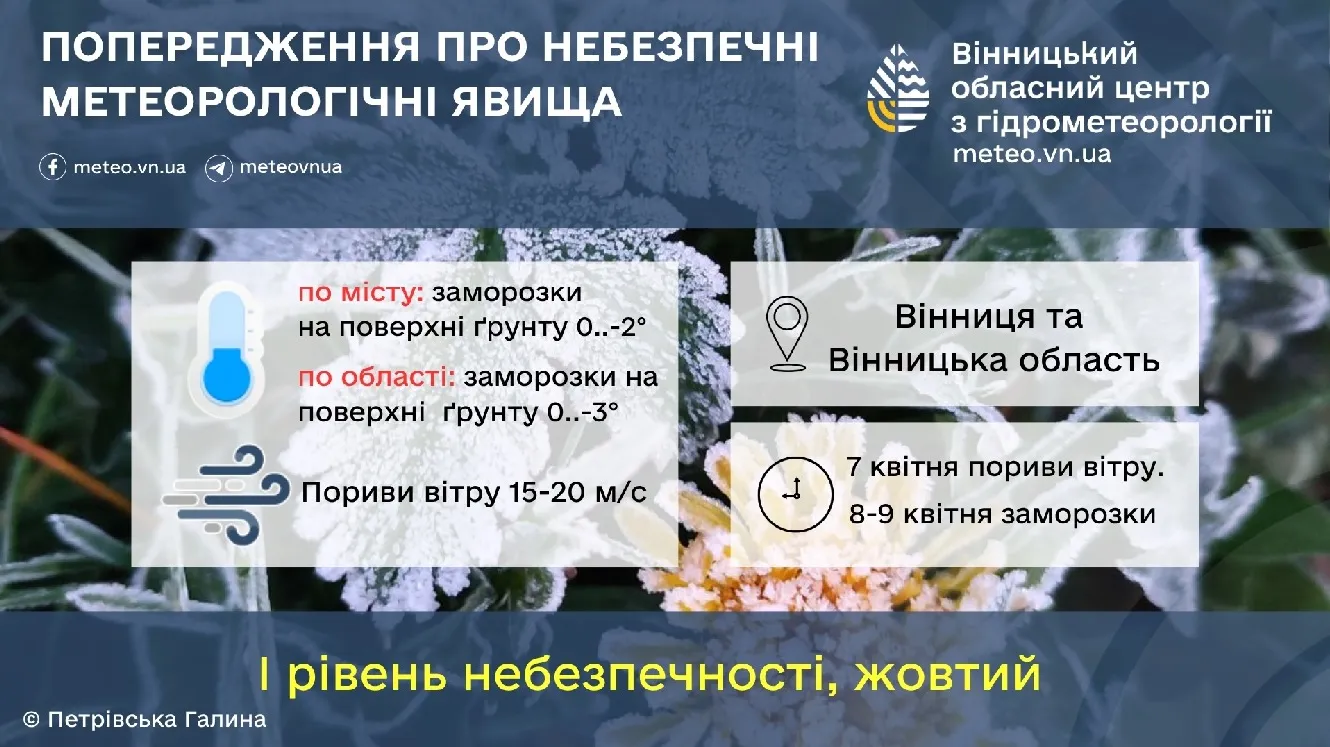Заморозки в Винницкой области Заморозки в Винницкой области