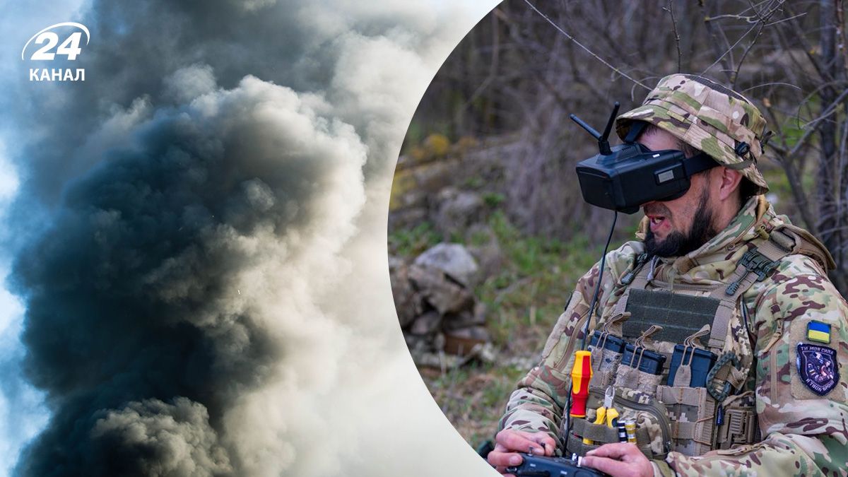 Взрыв, украинский оператор дронов