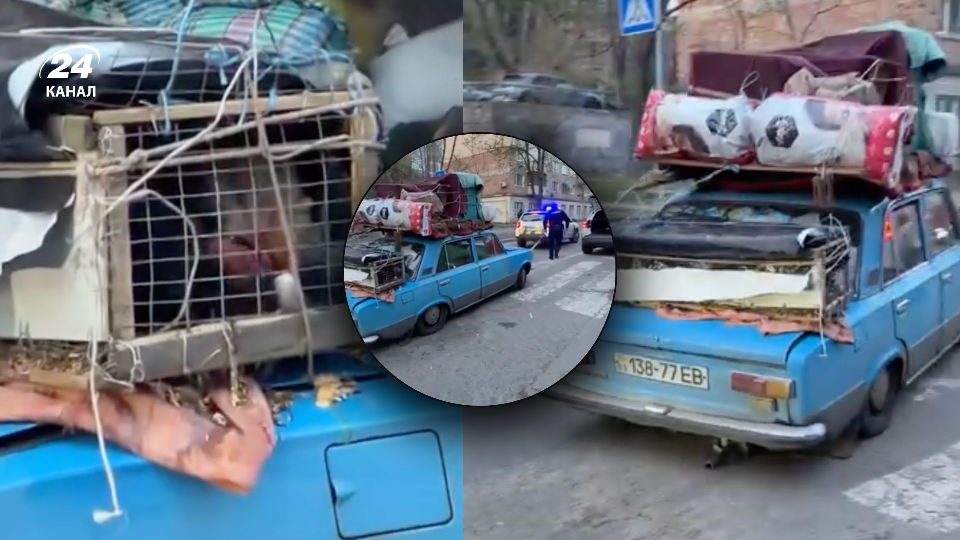 В центре Киева полиция и прохожие помогли переселенцу, чье авто сломалось во время переезда