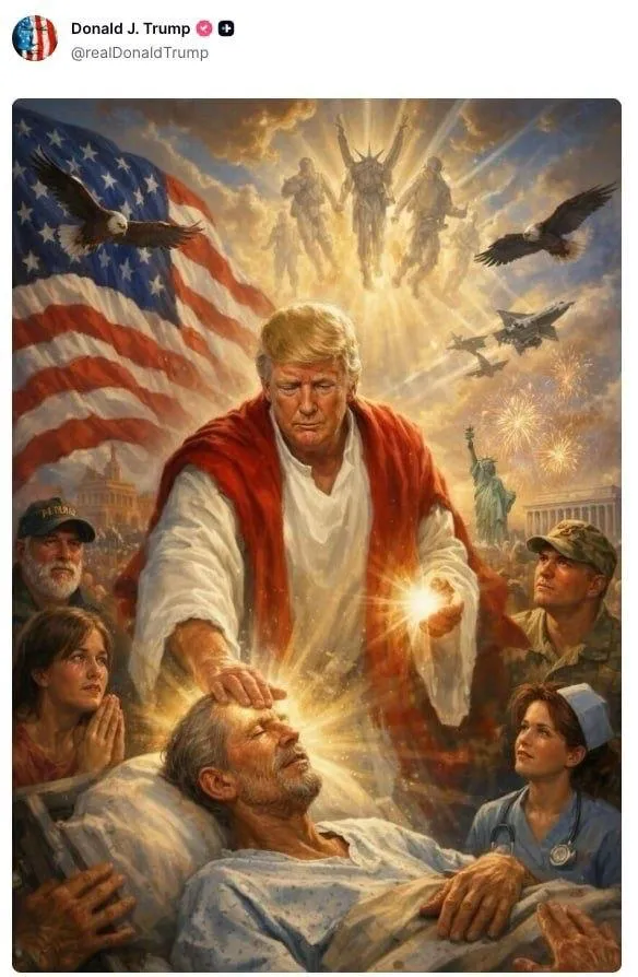 Дональд Трамп в образе Христа