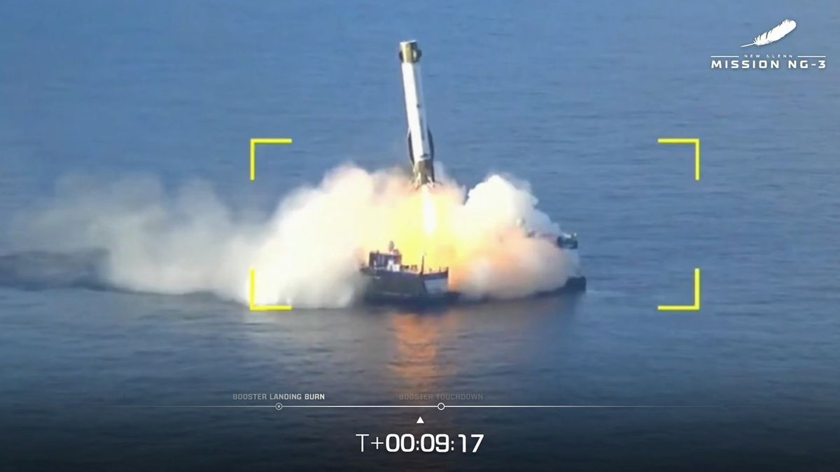 Blue Origin впервые повторно использовала ступень New Glenn и вернув ее обратно