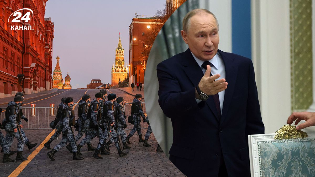 Росгвардия возле Кремля, Путин