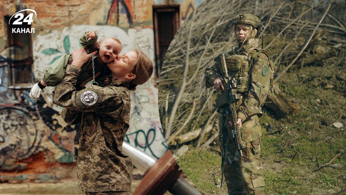 Пресофіцерка полку Айдар Анастасія Муцей з сином