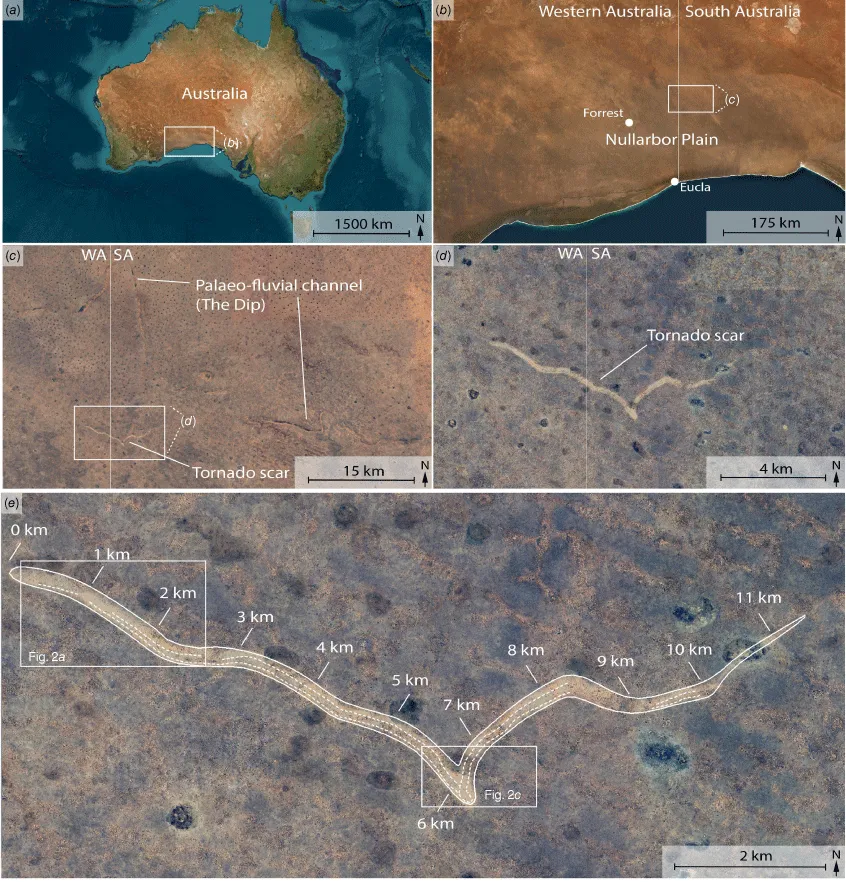 11-километровый шрам Австралия исследования торнадо