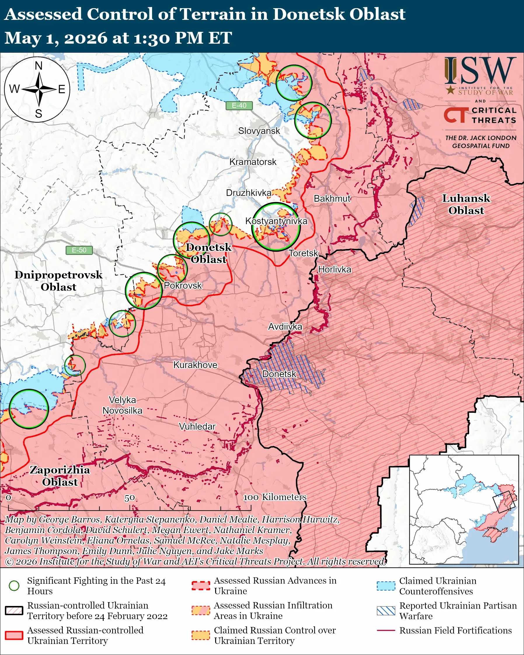 Ситуація на Донеччині / Карта ISW Ситуація на Донеччині / Карта ISW