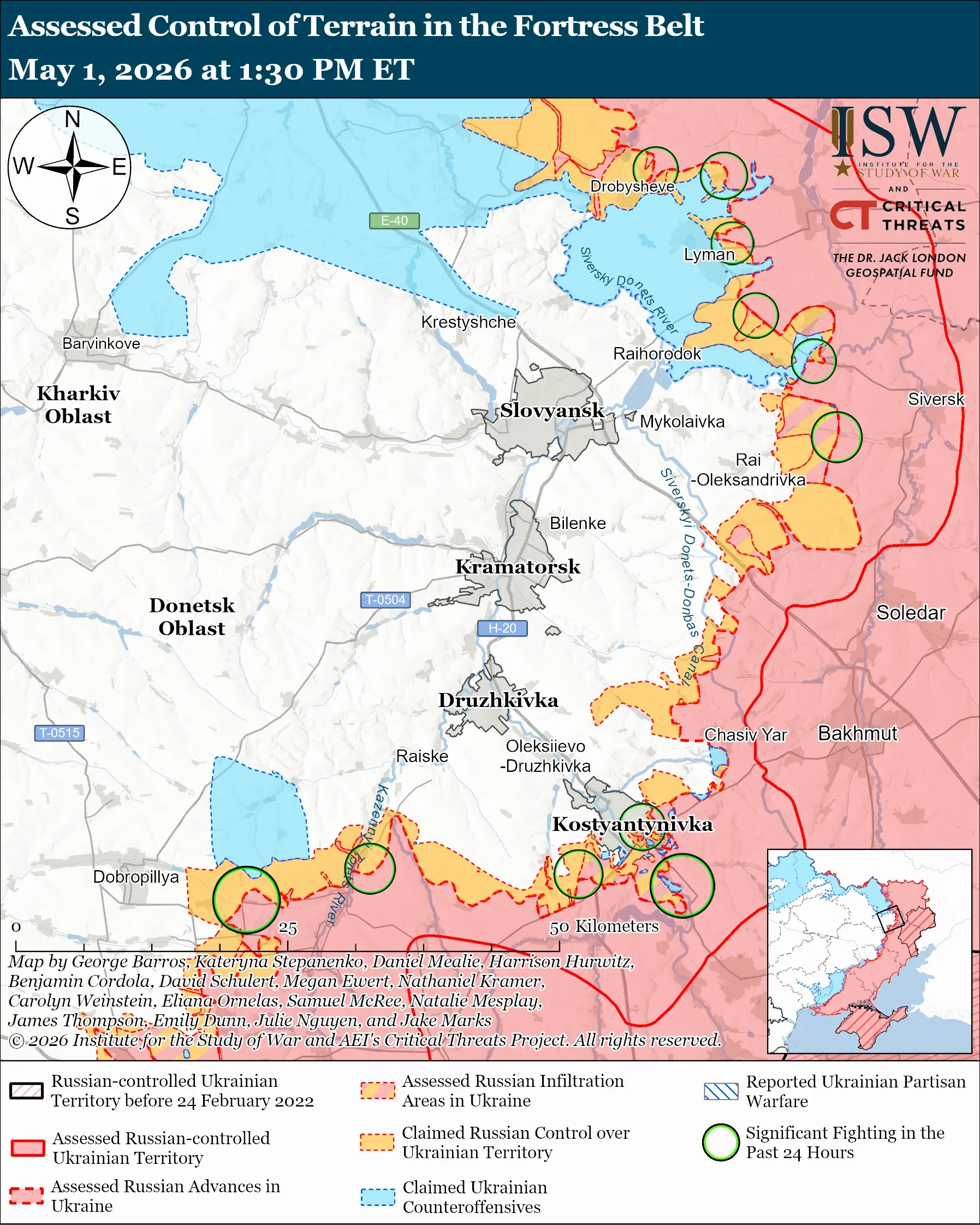 Ситуація на Донеччині / Карта ISW