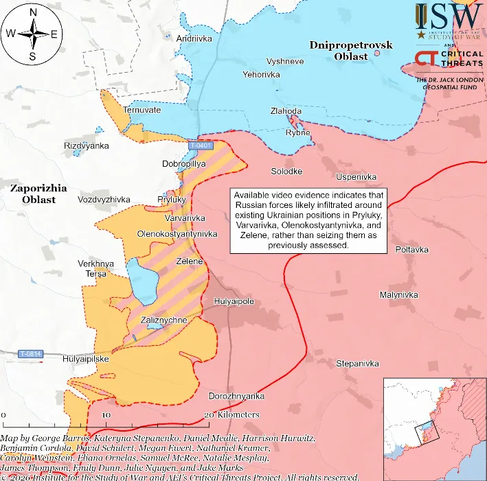 Россияне удерживают позиции на Запорожье Россияне удерживают позиции на Запорожье