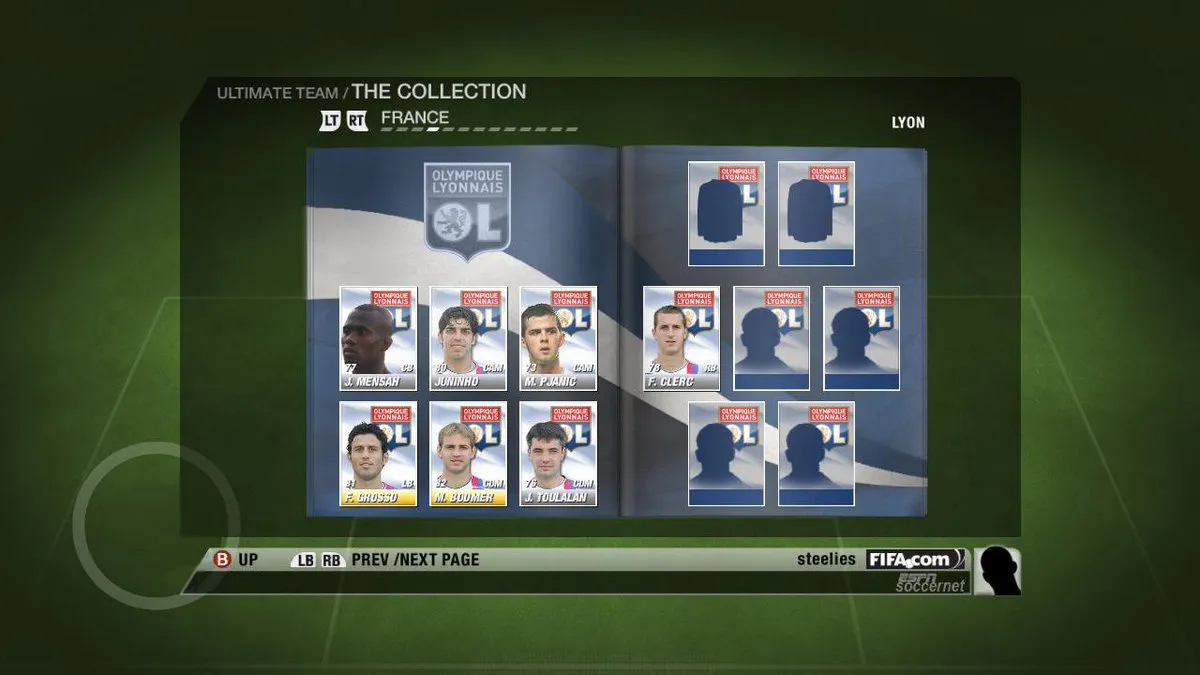 Як розділ виглядав у FIFA 09