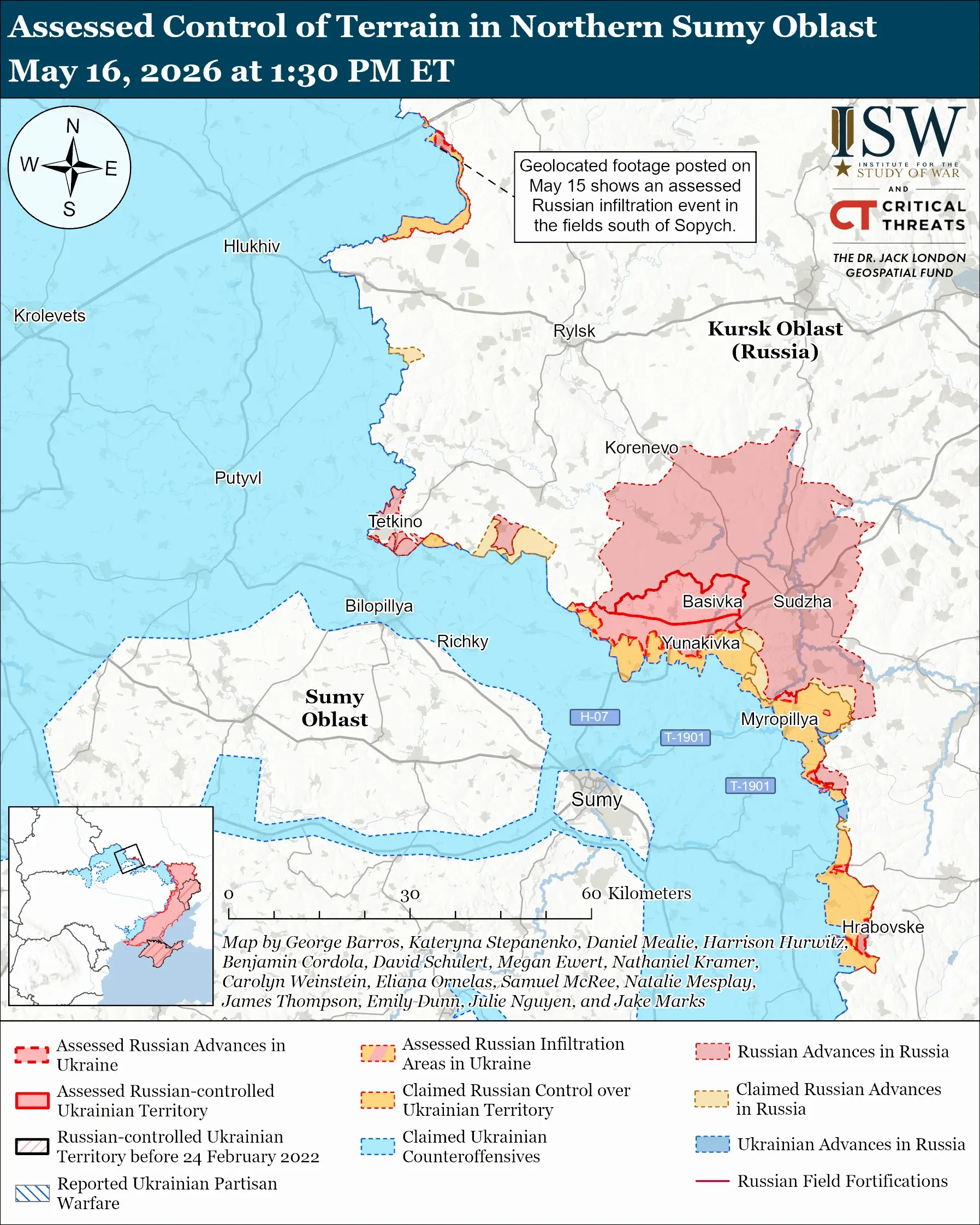 Ситуация на Сумщине / Карты ISW