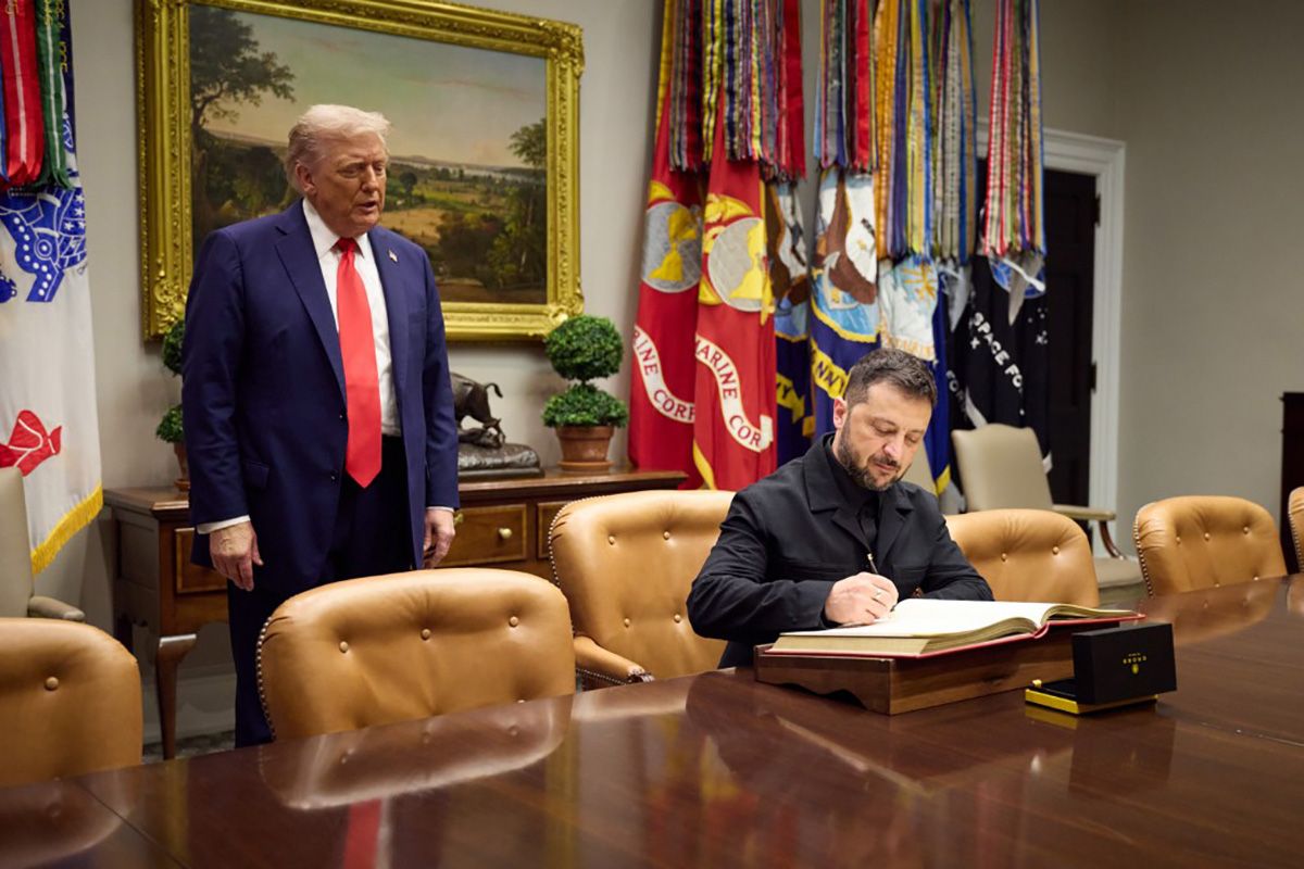 Президент США Трамп, украинский лидер Зеленский