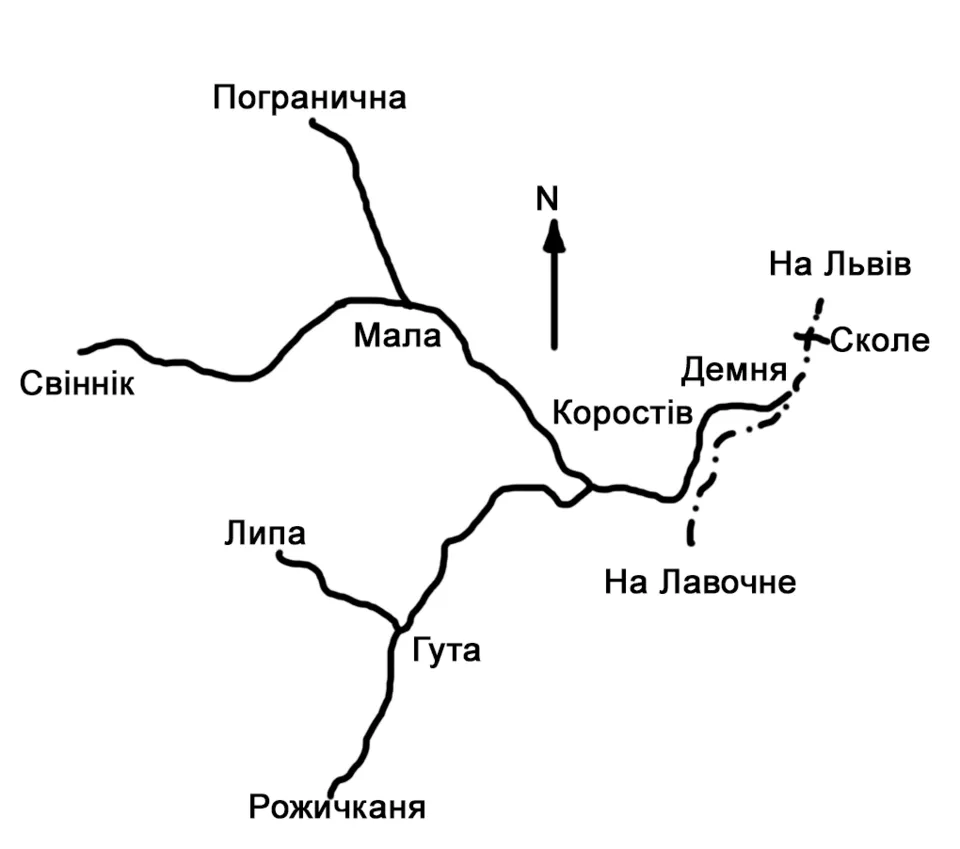 Карта Коростовской узкоколейной железной дороги / фото Википедии Карта Коростовской узкоколейной железной дороги / фото Википедии