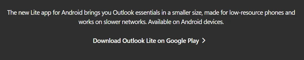 Outlook Lite закрили