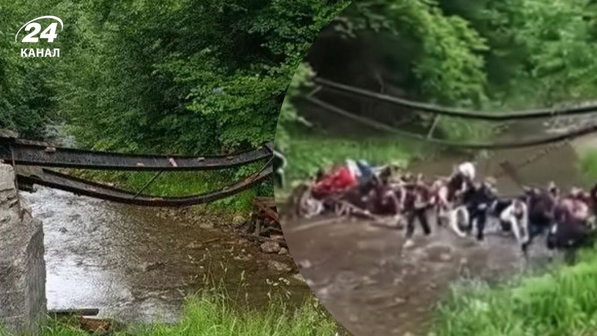 На Буковине обвалился мост с более чем 30 детьми На Буковине обвалился мост с более чем 30 детьми
