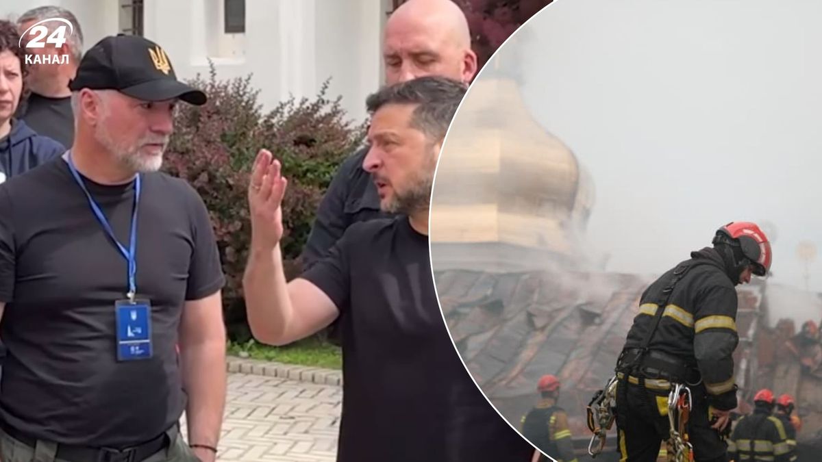 Зеленський прибув до постраждалої від обстрілів Києво-Печерської лаври