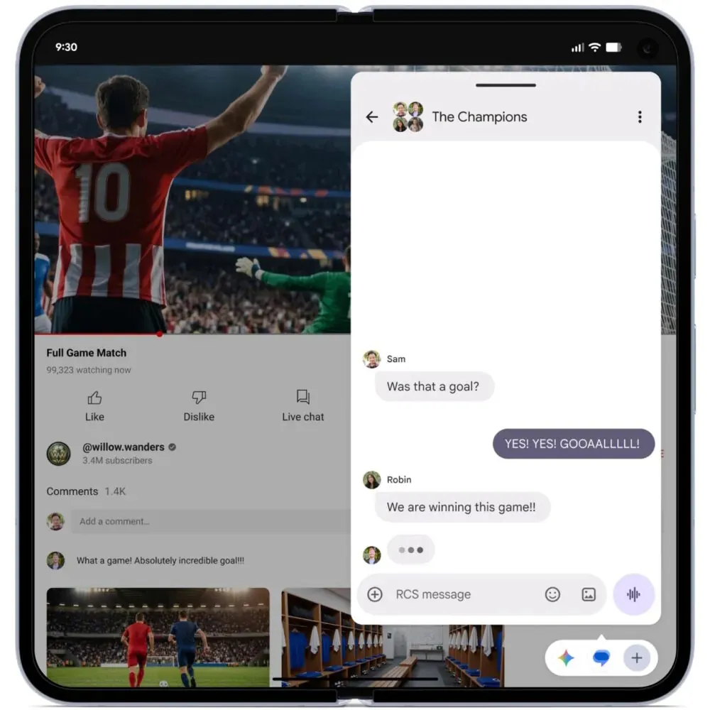 Функція App Bubbles на складаному смартфоні Функція App Bubbles на складаному смартфоні