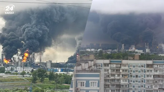 Москву затягує чорним димом: апокаліптичні кадри після атаки